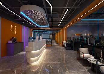 開心電競網咖裝修設計案例效果圖